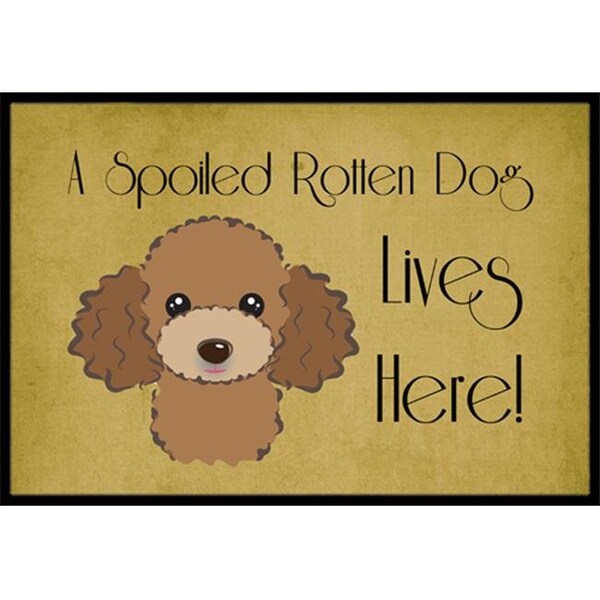 Carolines Treasures Carolines Treasures BB1504MAT Chocolate Brown Poodle Spoiled Dog Lives Here Indoor & Outdoor Mat; 18 x 27 in. BB1504MAT - main